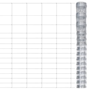 vidaXL Cerca de jardim 50x1,6 m aço galvanizado prateado
