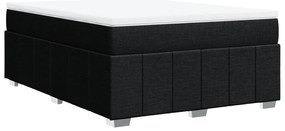 Cama com molas/colchão 140x190 cm tecido preto