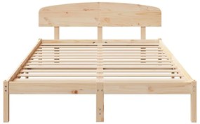 Estrado de Cama com Cabeceira 160x200 cm Madeira Sólida Pinho