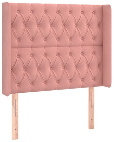 Cama box spring c/ colchão/LED 90x200 cm veludo rosa