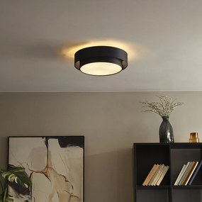 Plafon moderno preto 50cm 3-luzes - Drum Duo