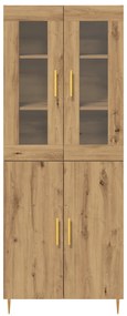 Highboard Artesanal de Carvalho 69.5x34x180 cm Madeira engenheirada