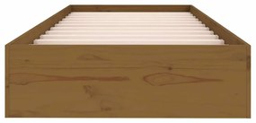Estrutura cama pequena solteiro 75x190 cm madeira castanho mel