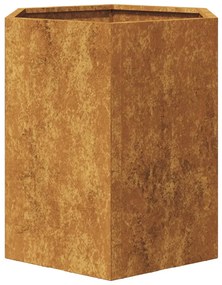 Vaso floreira de jardim hexagonal 46x40x45cm resistência ao aço