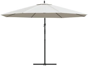 Guarda-sol cantilever 3,5 m branco areia