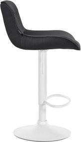 Banco alto em tecido com estrutura branca 85-106 x 49 x 51 cm cinzento escuro