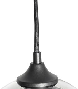 Candeeiro de suspensão inteligente preto com vidro fumê incl. 8 Wifi G95 - Sandra