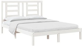 Cama sem colchão 140x190 cm madeira de pinho maciça branco