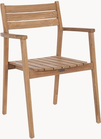 Cadeiras de jardim empilháveis em madeira de teca Adriel, conjunto de 2