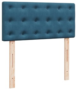 Cama com molas/colchão 80x200 cm veludo azul-escuro