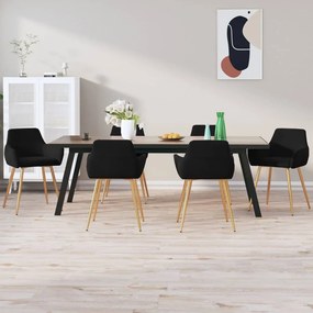 vidaXL Cadeiras de jantar 6 pcs veludo preto