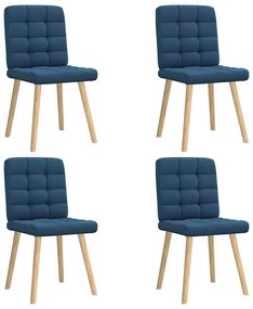 Cadeiras de jantar 4 pcs tecido azul