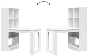 Mesa com prateleira com armazenamento Branco 122 x 67 x 145 cm