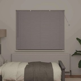 Persiana de Janela com cortinas Manual Prata 80 x 130 cm Alumínio