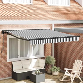 vidaXL Toldo Retrátil Antracite e Branco 350x250 cm tecido