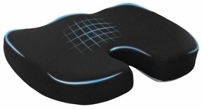 vidaXL Almofada assento Preto 47 x 36,5 x 8 cm Com rede