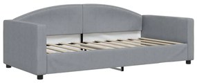 Sofá-cama com gavetão 90x190 cm tecido cinzento-claro