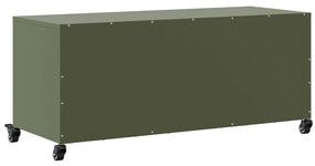 Móvel de TV 100,5x39x43,5 cm aço verde-azeitona