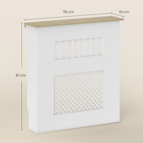 Cobertura para Radiadores Proteção Radiador de MDF 78x19x81 cm Desenho Moderno de Ripas Branco