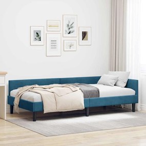 vidaXL Estrutura de Cama de Canto com cabeceira Azul 100 cm x 200 cm