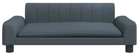Sofá infantil 90x53x30 cm tecido cinzento-escuro