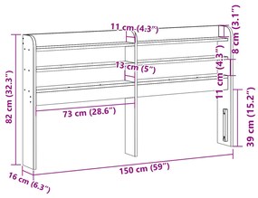 Cabeceira com prateleiras 140 cm pinho maciço castanho-mel