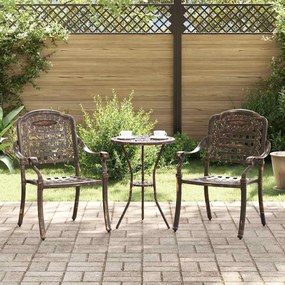 vidaXL Cadeira de Jardim 2 pcs Bronze 55 x 56.5 x 91cm Alumínio