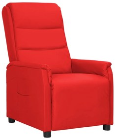 Cadeira reclinável couro artificial vermelho