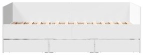 Sofá-cama com gavetas sem colchão 90x190 cm branco