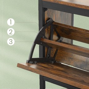 Móvel entrada, Hall com Cabideiro e sapateira 30 x 85 x 180 cm (P x L x A) castanho vintage-preto