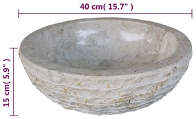 Lavatório em mármore 40 cm creme