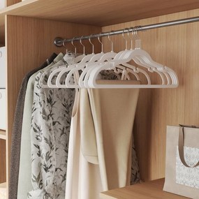 Conjunto de 50 cabides Cabides de veludo antiderrapantes brancos