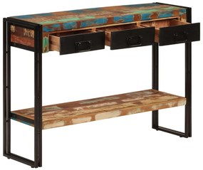 Mesa consola 110x30x76 cm madeira recuperada maciça