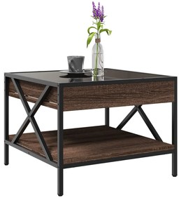 Mesa de centro luzes LED Infinity 50x50x38 cm carvalho castanho