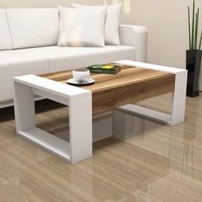 Mesa de Centro Venüs – Nogueira/Branco – 102x37,6x60 cm