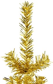 Meia árvore de Natal fina com suporte 120 cm dourado