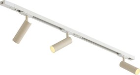 Sistema de iluminação de trilho moderno com 3 focos branco com bege 1-fase GU10 35mm - Iconic Jeana Luxe