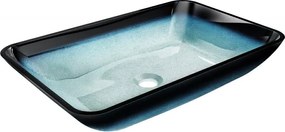Mexen Megan lavatório de vidro de bancada 56 x 36 cm, azul - 24135647