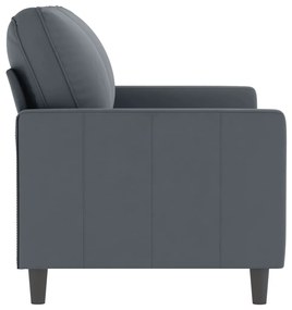 Sofá de 2 lugares 120 cm veludo cinza-escuro