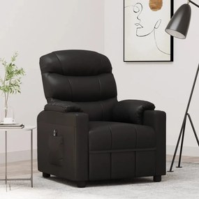 vidaXL Poltrona elevatória couro artificial preto