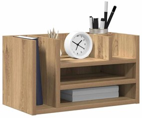 Organizador de Mesa Carvalho Artesanal 44.5x24x25 cm Madeira Engenhari