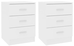 vidaXL Mesas de cabeceira 2 pcs derivados de madeira branco