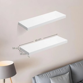 Prateleira de parede 60 x 20 x 3,8 cm Branca