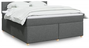 vidaXL Cama com molas/colchão 180x200 cm tecido cinzento-escuro