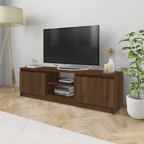 vidaXL Móvel p/ TV 120x30x35,5 cm madeira processada carvalho castanho