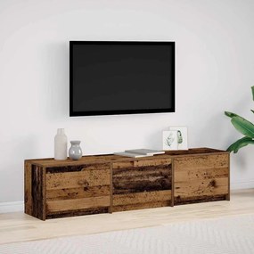 vidaXL Gabinete de TV com LED Madeira Velha 162,5x34x40 cm Madeira Estruturada
