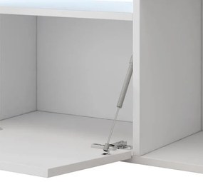 Aparador Elma de 135cm com Luz LED - Branco Mate - Design Moderno