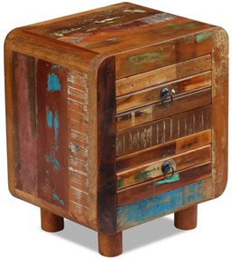 Mesa de cabeceira 43x33x51 cm madeira reciclada maciça