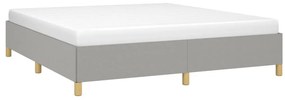 Estrutura de cama sem colchão 160x200 cm tecido cinzento-claro