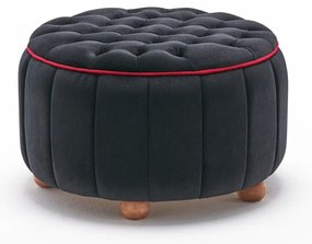 Pouffe Jasmin – Anthracite &amp; Pink – 65 cm x 42 cm x 65 cm